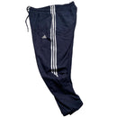 Adidas Navy and White Stripe Shell Baggy Trackpant Bottoms (36W)