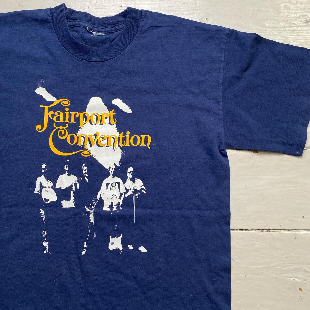 Fairport Convention Navy and Yellow 1996 Single Stitch Tour T Shirt