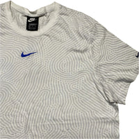 Nike White Grey and Blue Swoosh T Shirt (2XL)