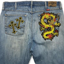 Wrangler Dragon Embroidery Patch Dragon Crosses Jeans (38W)