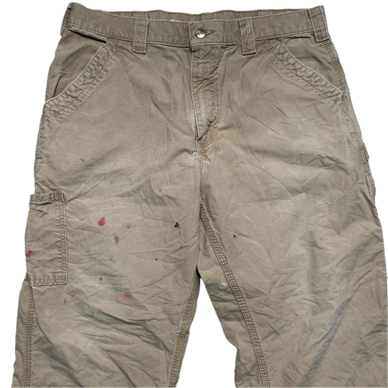 Carhartt Vintage Workwear Khaki Sand Carpenter Cargo Trousers (36W)