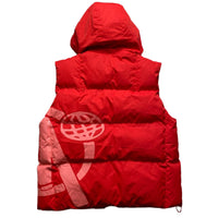 Minus Two Red and Pink Puffer Gilet (XL)