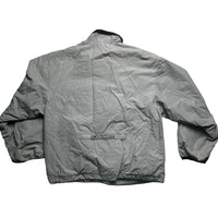 Nike y2k Vintage Silver and Navy Swoosh Shell Tracksuit Windbreaker Jacket (M)