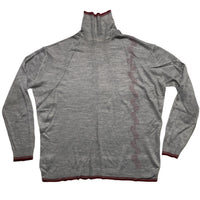 Wolsey Vintage 90’s Grey and Burgundy Turtle Neck Jumper (L)