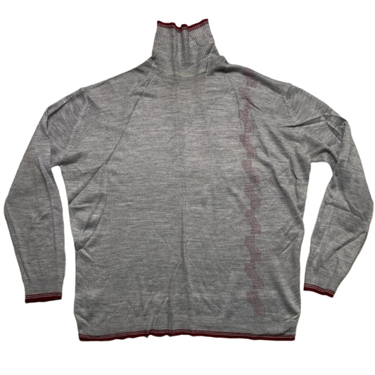 Wolsey Vintage 90’s Grey and Burgundy Turtle Neck Jumper (L)