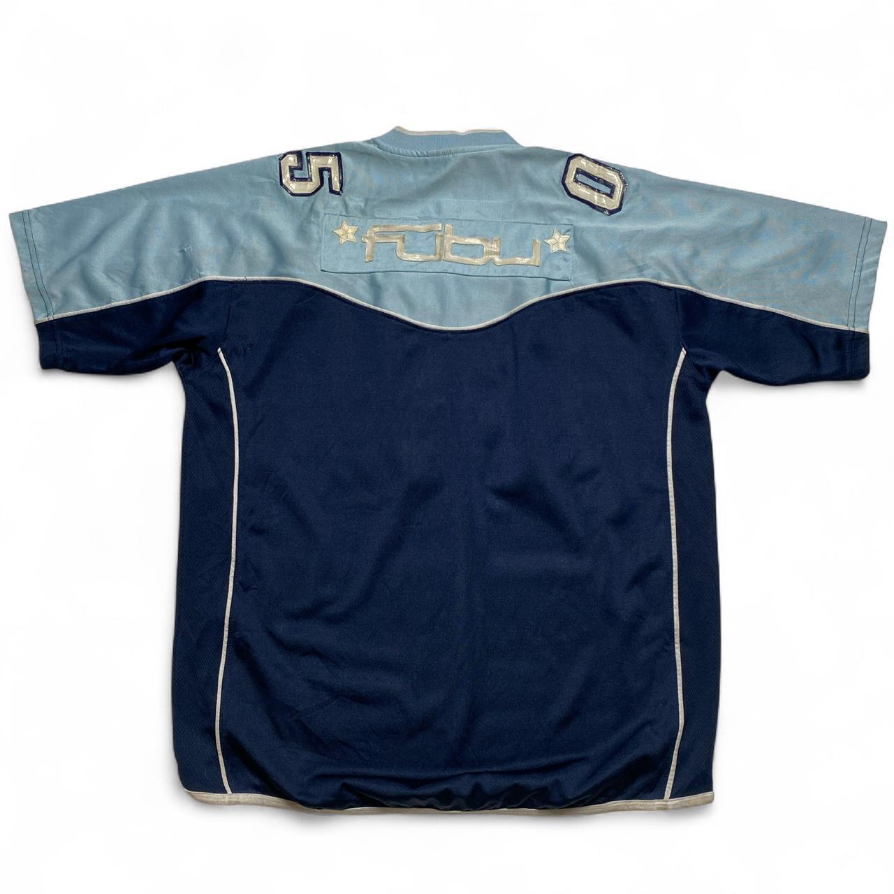 FUBU Vintage Baby Light Blue Navy and White Jersey (M)
