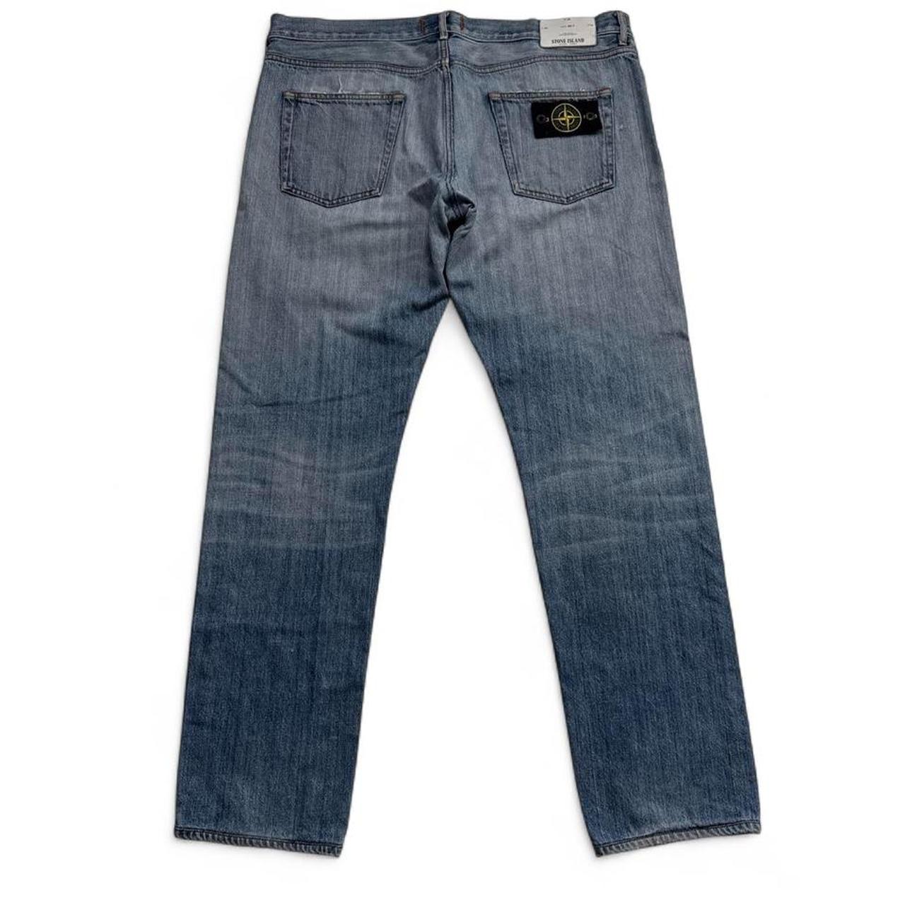 Stone Island Light Blue Straight Fit Jeans (38W)