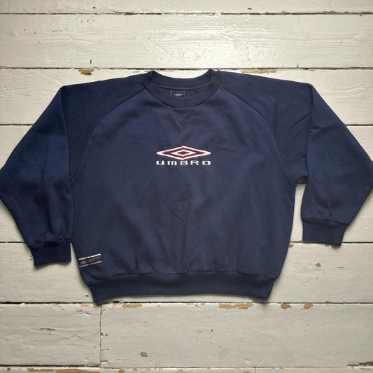 Umbro Vintage Cropped Navy White and Red Jumper