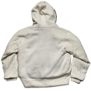 Nickleson Vintage y2k Fur Lined Cream White Zip Hoodie (XL)