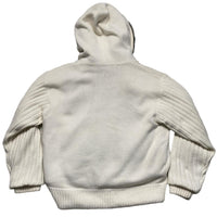 Nickleson Vintage y2k Fur Lined Cream White Zip Hoodie (XL)