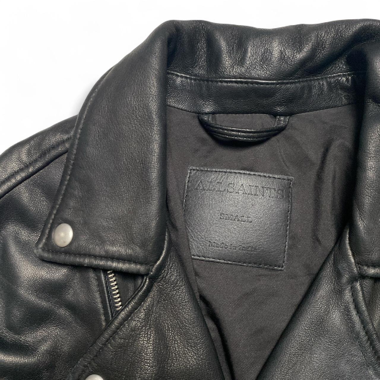 All Saints Black Leather Biker Jacket (S)