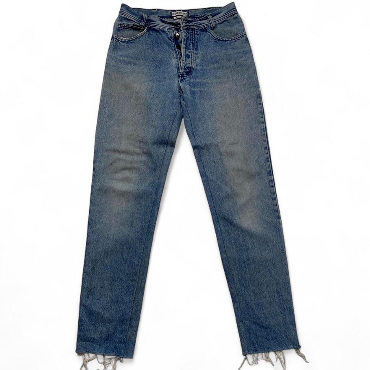 Stone Island Light Blue Vintage 90’s Square Patch Jeans (30W)