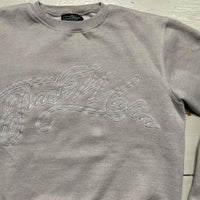 Track Mafia Grey and White Embroidery Stitch Jumper (S)