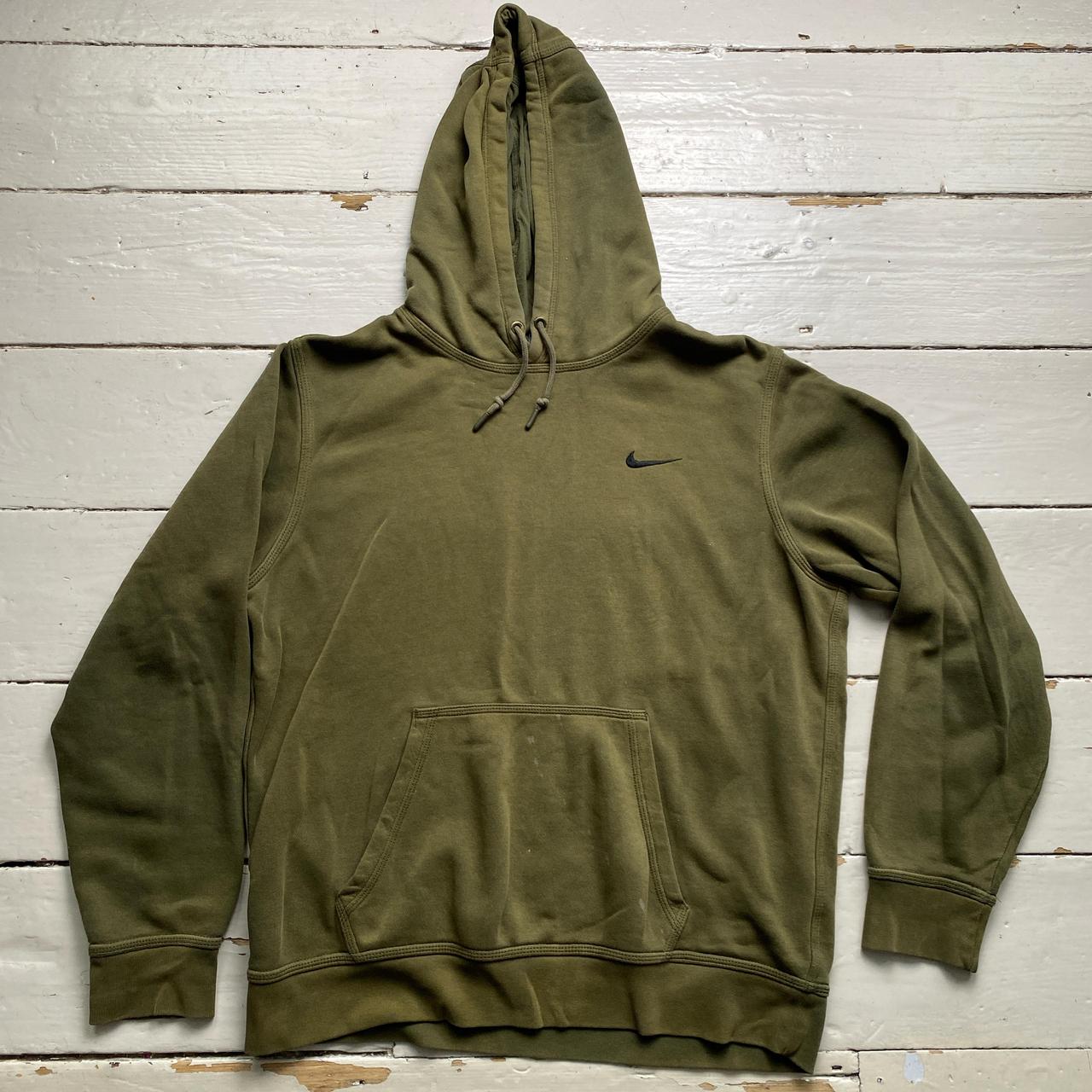 Nike Olive Green and Black Swoosh Hoodie