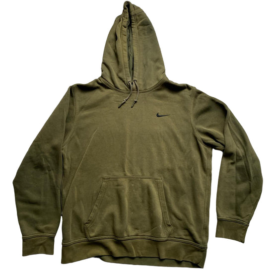 Nike Olive Green and Black Swoosh Hoodie (L)