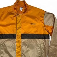 Adidas Originals Orange and Brown Nylon Panels Polyster Tracksuit Jacket (XL)