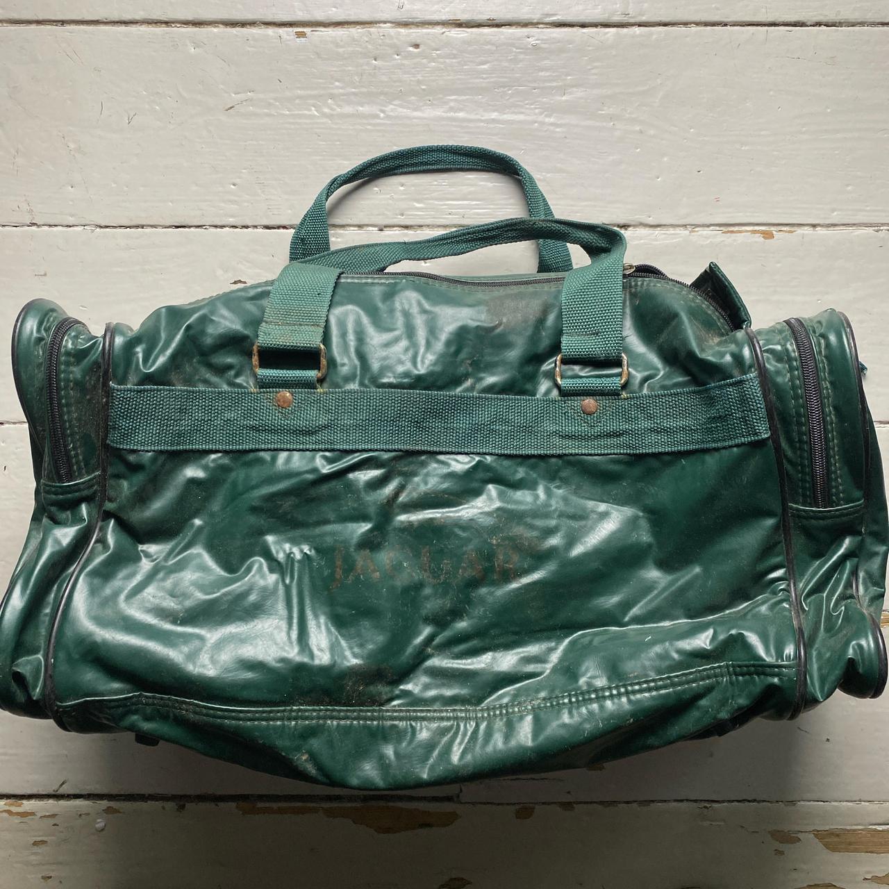 Jaguar Green Leather Vintage Duffle Bag