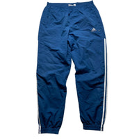 Adidas Blue and White Baggy Shell Trackpant Bottoms (M)