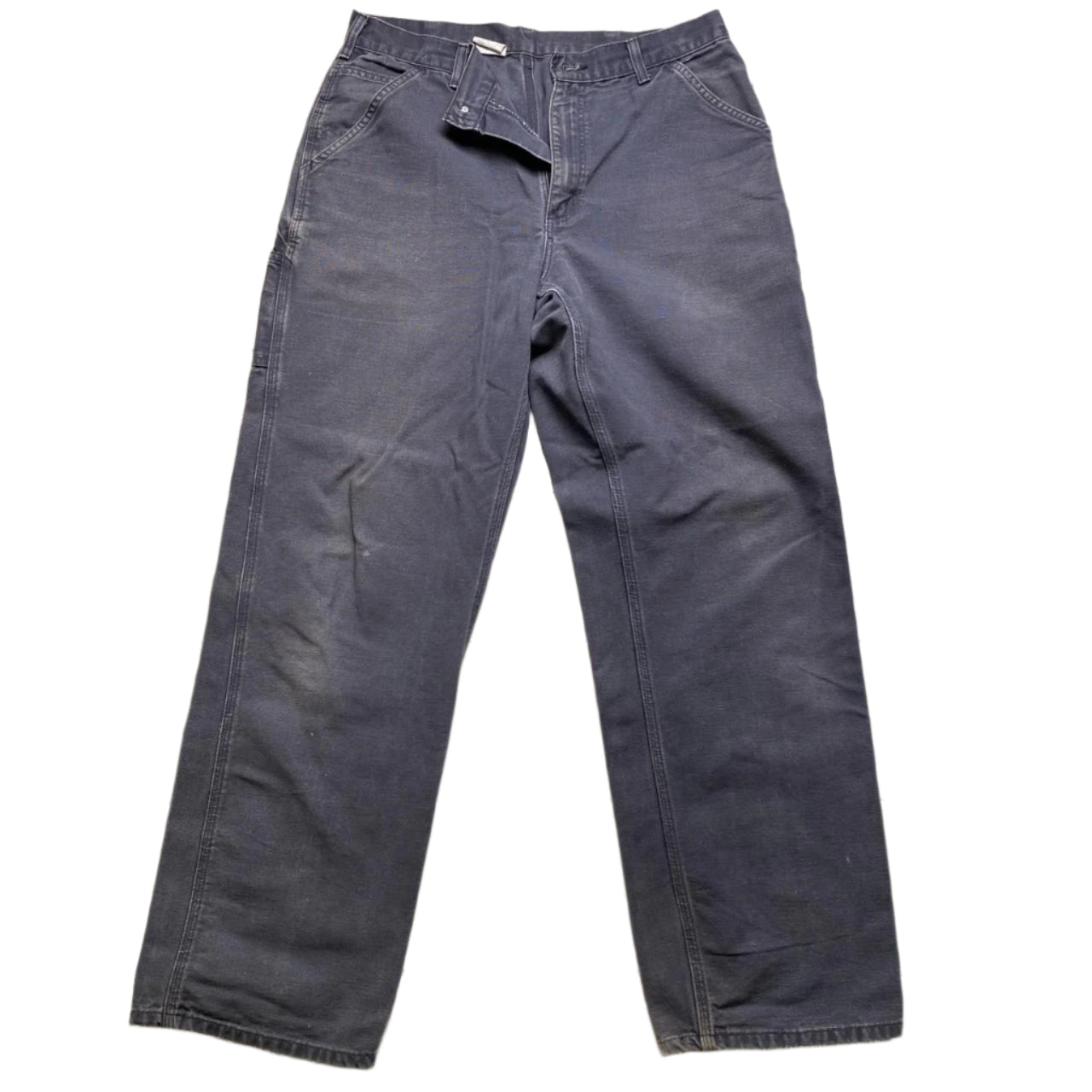 Carhartt Dungaree Fit Carpenter Grey Baggy Distressed Jean Trousers (34W)