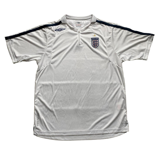 England Umbro White and Navy Vintage Football Jersey (XL)