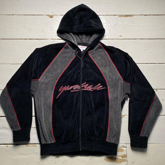 Yardsale Skateboards Black Grey and Red Velour Hoodie