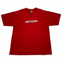 Nike Vintage 90’s Swoosh Oval Graphic Red and Silver T Shirt (XL)