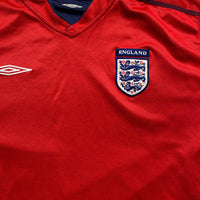 England Umbro Vintage 2004 Red and Navy Reversible Football Jersey (M)