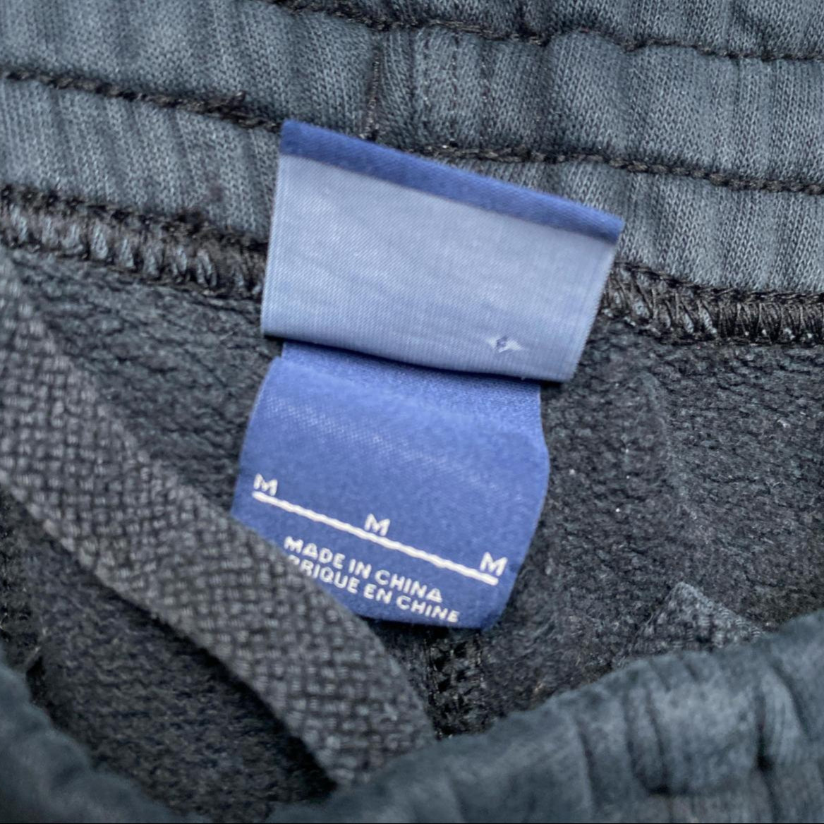 Nike Club Navy and White Spellout Baggy Joggers (M)