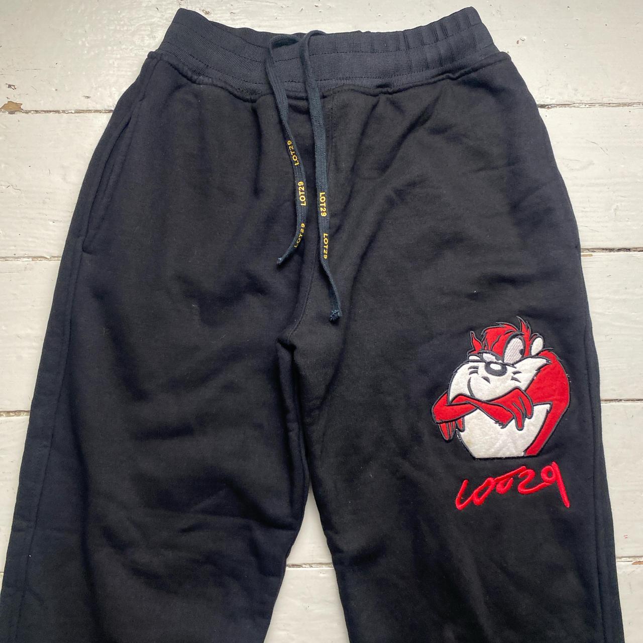 Lot 29 Looney Tunes Taz Tazmanian Devil Black White and Red Baggy Joggers