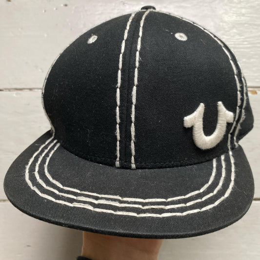 True Religion Vintage Big Stitch Black and White Adjustable Cap