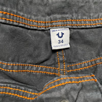 True Religion Grey Cargo Trousers (34W)
