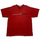 Nike Vintage y2k Soccer Football Red and White T Shirt (XL)