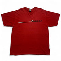 Nike Vintage y2k Soccer Football Red and White T Shirt (XL)