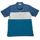 YSL Yves Saint Laurent Blue Two Tone and White Polo Shirt (L)