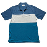YSL Yves Saint Laurent Blue Two Tone and White Polo Shirt (L)