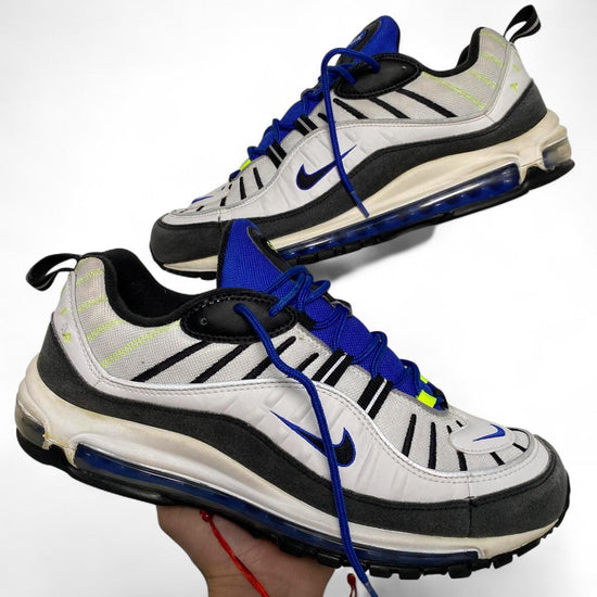 Nike Air Max 98 White Green and Blue trainers (UK 11)