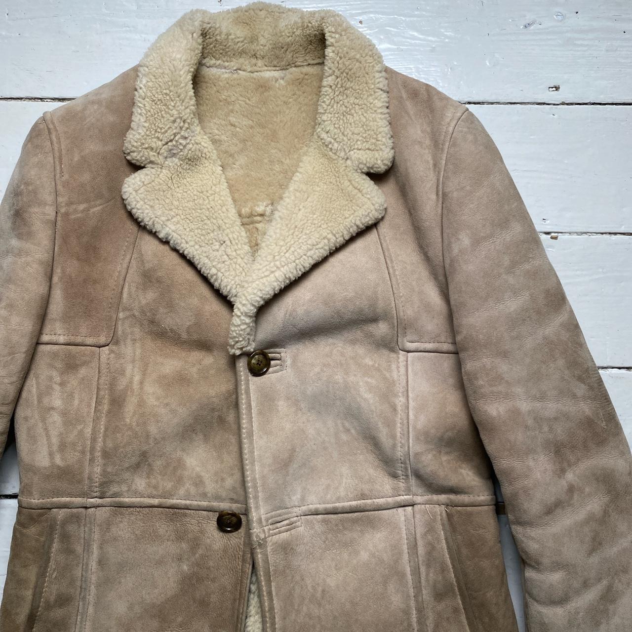 O’Ned Vintage Sheepskin Light Brown Long Coat