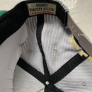 Corteiz Soho Yacht Club Corduroy Grey and Gold Velour Snapback Cap