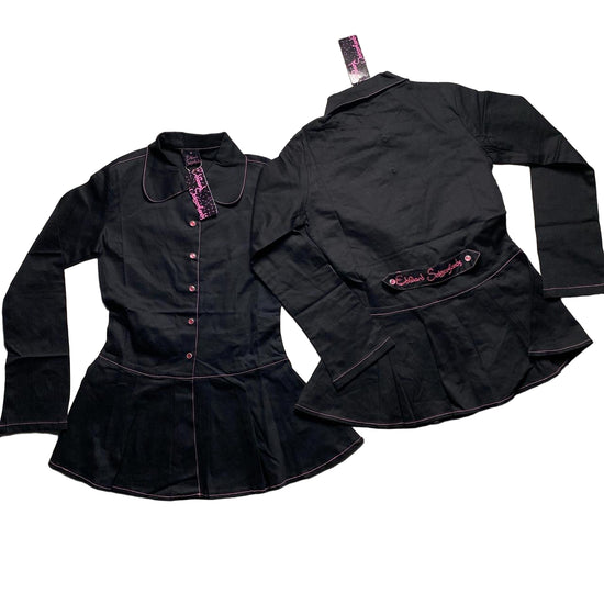Edward Scissorhands Black and Pink Goth Grunge Short Dress Shirt (M,L)