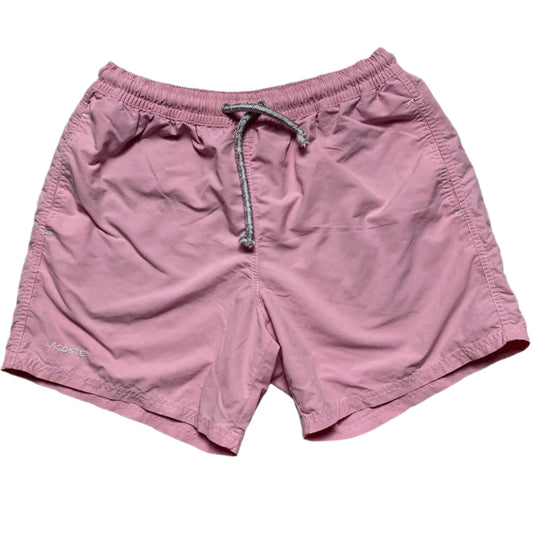 Lacoste Pink and White Swimming Trunk Shorts (M)