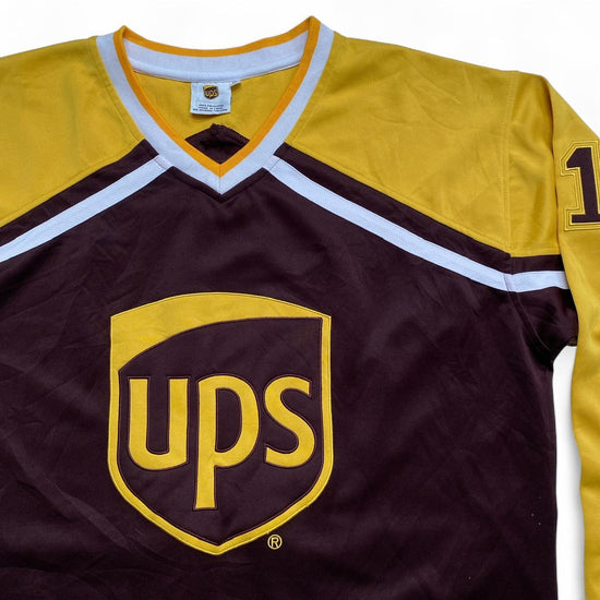 UPS Vintage 90’s Y2K Brown and Yellow Hockey Long Sleeve Jersey (XL)