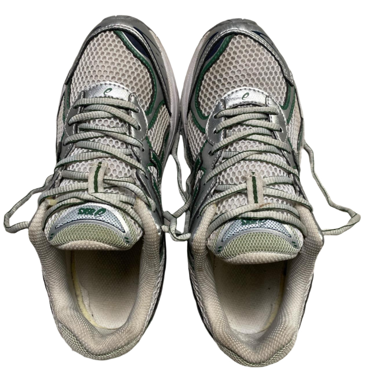 Asics GT-2160 Silver White and Green Womens Trainers (UK 5)