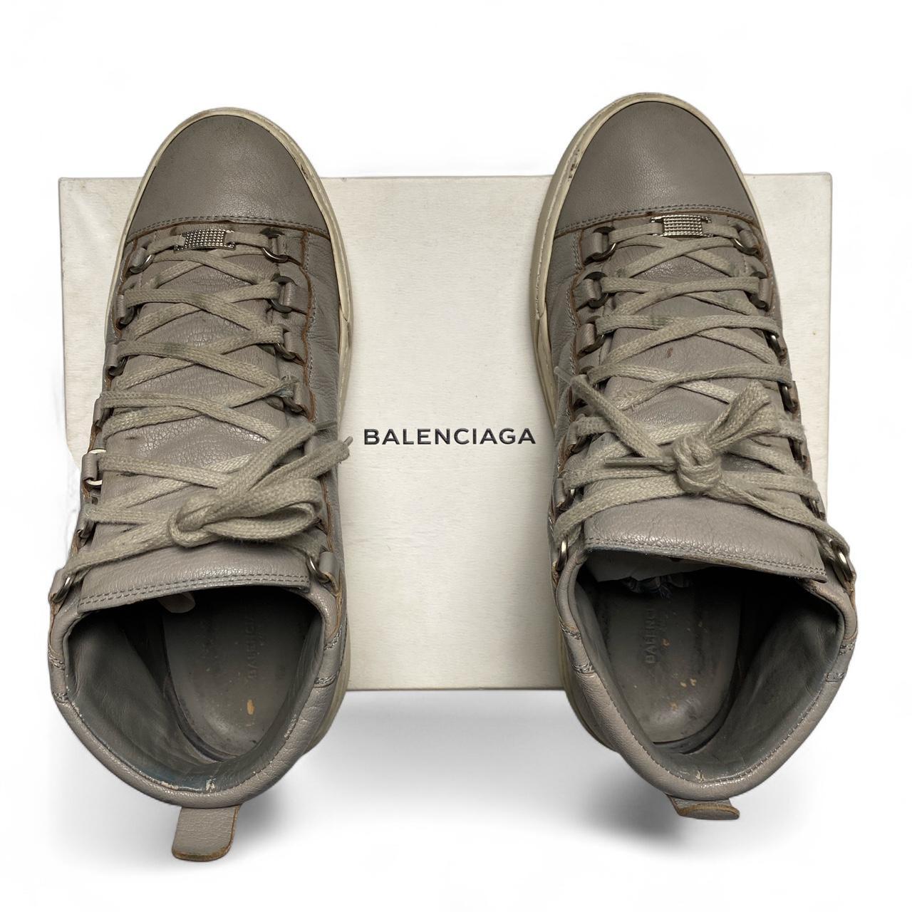 Balenciaga Arena Grey and White High Top Trainers (UK 7)