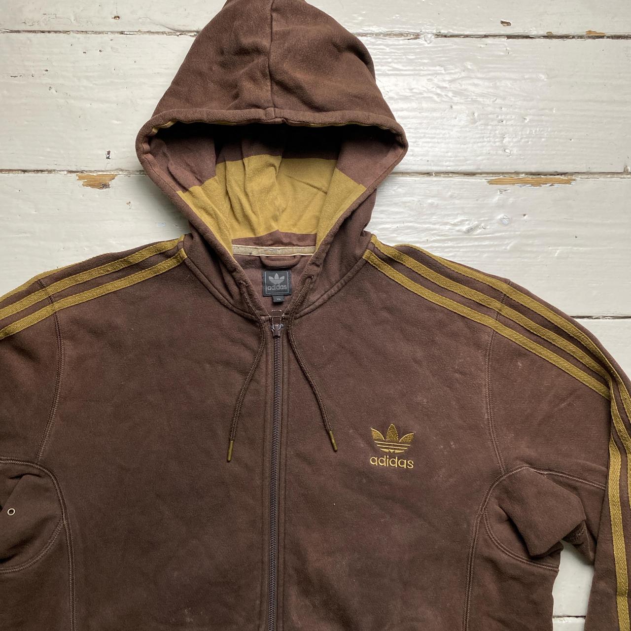 Adidas Originals Brown Two Tone Vintage Hoodie