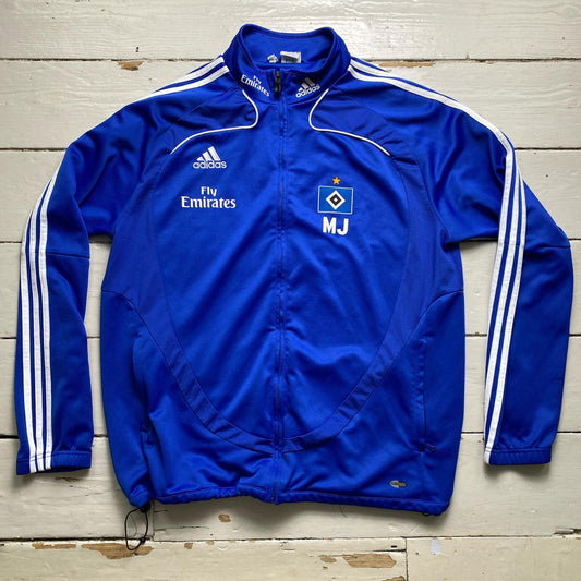 Adidas Hamburg SV Vintage Fly Emirates Blue and White Stripe Tracksuit Jacket