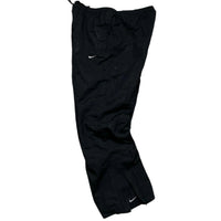 Nike Black and White Swoosh Baggy Trackpant Shell Bottoms (M)