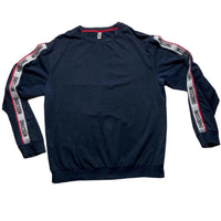 Moschino Navy Taping Repeat Spellout Jumper (2XL)