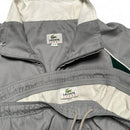 Lacoste Grey White and Green Nylon Full Shell Tracksuit (L)