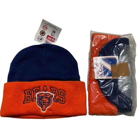 Chicago Bears 90’s Vintage Beanie Hat Orange and Blue