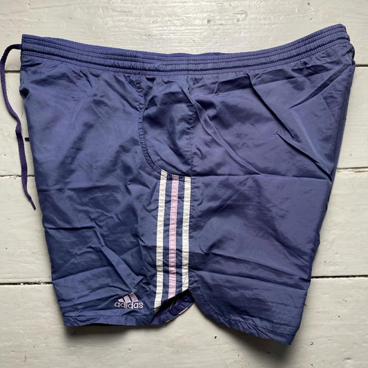 Adidas Vintage Purple Pink and White Shell Shorts